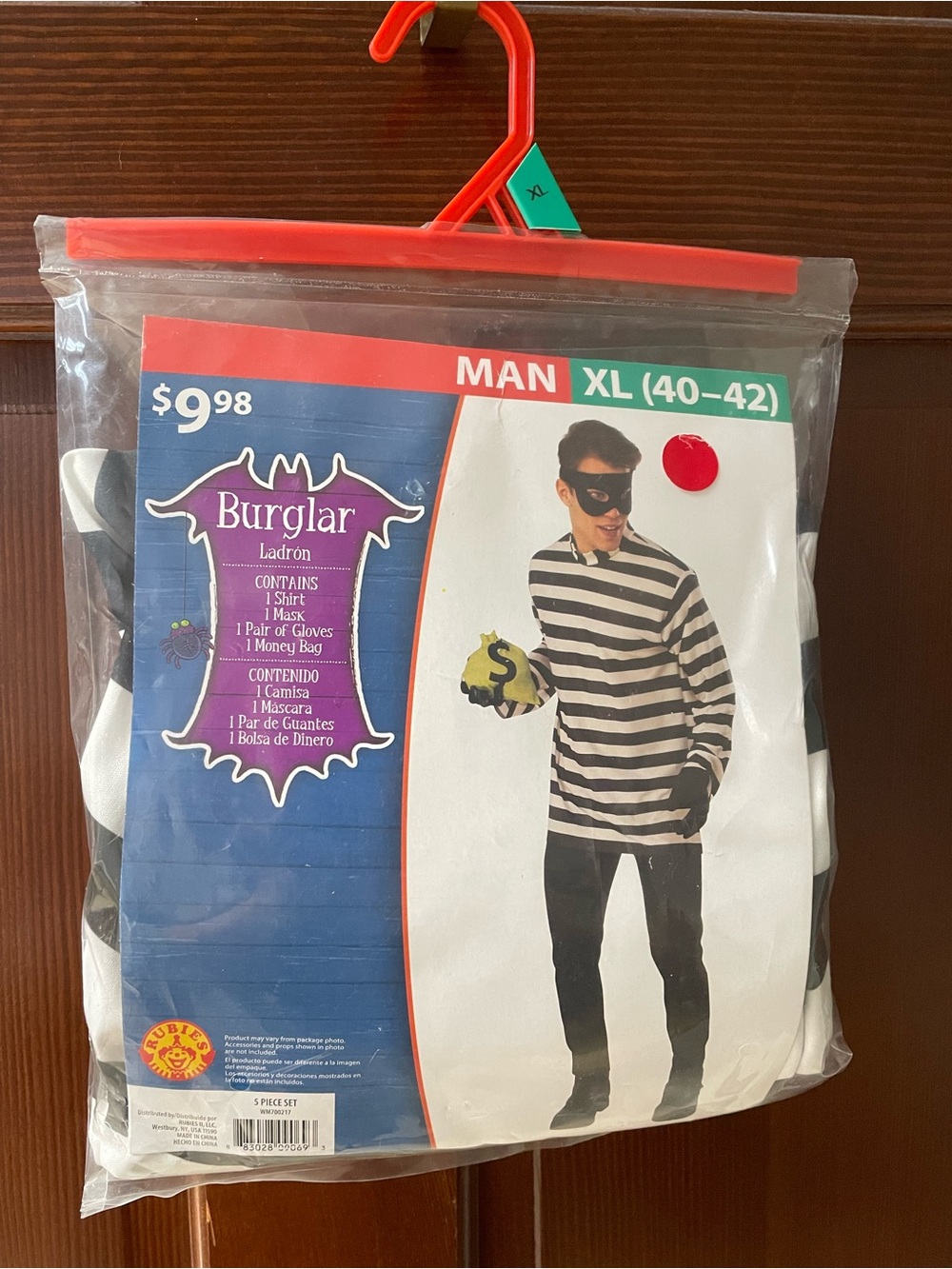 Rubie's Burglar Costume Shirt, Mask, Gloves & Money Bag